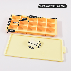 Bac à glaçons portable grande capacité 15 cavités en silicone alimentaire flexible, moule à glaçons carré réutilisable sans odeur, amovible - Product Image 3