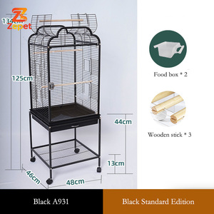 Cage à perroquets ouverte en fil de fer forgé, grande capacité, écologique, style classique moderne, avec boîte, <span class=keywords><strong>prix</strong></span> d'usine - Product Image 3