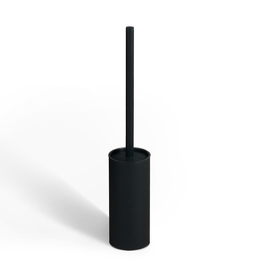 interhasa! Bathroom Toilet Brush Holder 304 Stainless Steel stiff plastic brush bristles Black Standing Toilet Brush