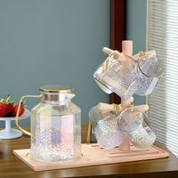 Bouilloire en verre borosilicate avec couvercle en acier inoxydable, carafe à eau et à lait, ensemble de pichets transparents en verre borosilicate, POT