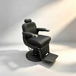 Fauteuil de Barbier Noir Hydraulique, Chaise de Coiffure Réglable et Inclinable pour Salon de Coiffure - Product Image 2
