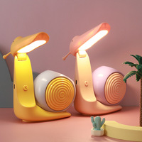 Lampe de bureau moderne et minimaliste en forme d'escargot, pliable, adorable veilleuse, rechargeable par USB, petite lampe de table portable avec lumière blanche chaude