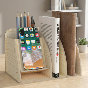 Multifunctional Paper Desk Organizer With <b>Phone</b> <b>Stand</b> And Book Holder Simple Office Storage For Promotional Activities - Product Image 4