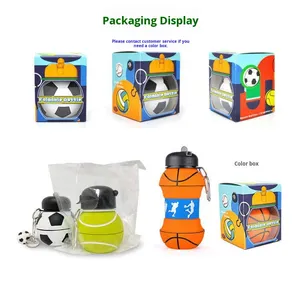 <span class=keywords><strong>TOMIC</strong></span> Vaso Plegable Portátil de Silicona de 550ml para Niños, Diseño de Balón de Fútbol, Creativo y Fácil de Transportar - Product Image 6