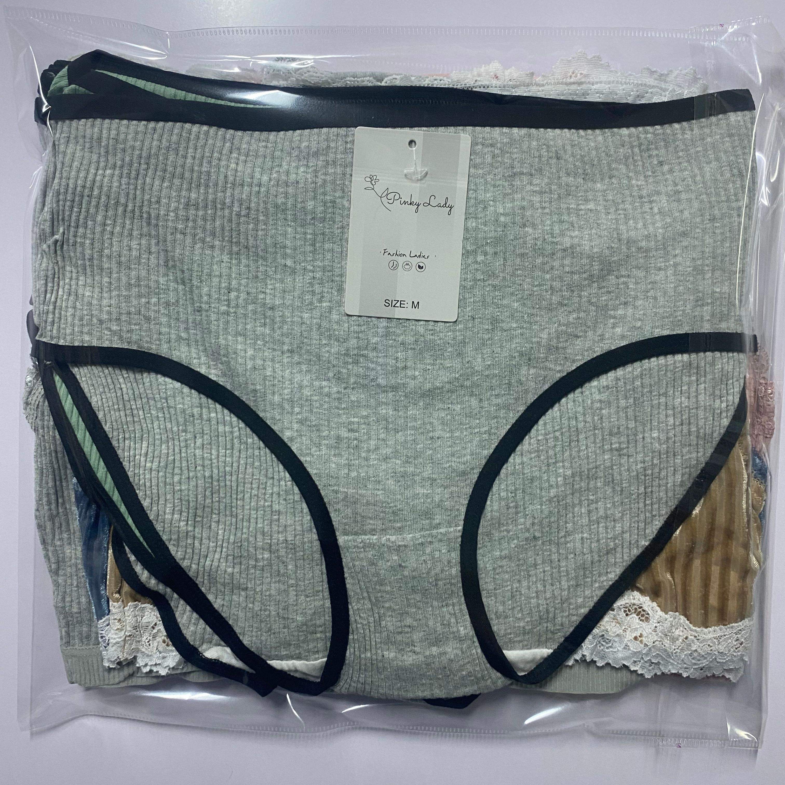 2025 Pinky Lady Solid Colorful Medium Waist Classic Cheap Bulk Lot Mixed Color Sexy Mature Women Panties Stock Brief