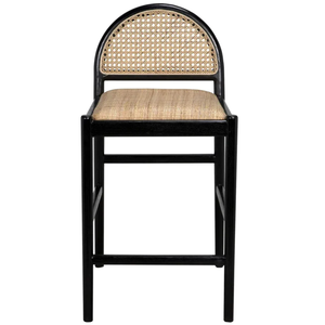 Peter Counter <b>Stool</b> - <b>Wood</b> and Woven/Wicker/Rattan/Cane Durable High Bar <b>Stool</b> for Home Bar & Dining Room - Product Image 1