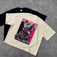 Camiseta de algodón 100% de 275g de alto gramaje, corte holgado, estilo streetwear para hombre, unisex, con estampado personalizado, venta al por mayor.
