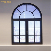 Ventana Francesa de Aluminio Resistente a Impactos y Huracanes con Certificación AAMA WAZZOR, Ventana de Estilo Francés para Zonas de Tormentas, Villas