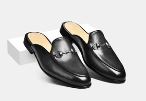 <span class=keywords><strong>Scarpe</strong></span> Eleganti <span class=keywords><strong>da</strong></span> <span class=keywords><strong>Uomo</strong></span> di Lusso 2025 Piatte in Pelle, Sabot <span class=keywords><strong>da</strong></span> <span class=keywords><strong>Uomo</strong></span> in Mezza Pelle con <span class=keywords><strong>Tacco</strong></span> Basso, Mocassini Casual con Nappa e Fibbia Monk Strap - Product Image 2