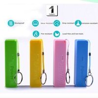 Power Bank Bentuk Lipstik Portabel - Mini Ringkas Mudah Dibawa 5W Output Casing Aluminium Silinder; Plastik