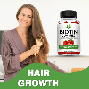 Venta caliente sabor a fresa biotina gomitas suplemento dietético para el crecimiento de las uñas de la piel del cabello y apoyo Heathy Body para adultos - Product Image 4