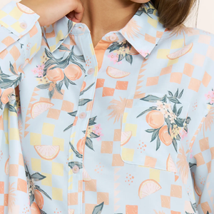 Camicie da Notte Stile Boyfriend con Stampa Sublimatica Personalizzata, Maniche Lunghe, Orlo Curvo, Abbigliamento da Notte per Donne - Product Image 2