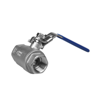Válvula de Bola Roscada de Acero Inoxidable 304/316 SS BSP NPT con Rosca Hembra de Paso Completo para Plomería de Agua