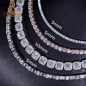 Chaîne de tennis pour hommes en argent Sterling 925 de haute qualité article frais brillant D couleur VVS diamant Moissanite bijoux fins - Product Image 2