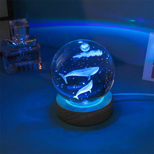 Méduse dauphin étoile de <span class=keywords><strong>mer</strong></span> baleine coquille <span class=keywords><strong>corail</strong></span> pieuvre bricolage résine sphère moule 3d led boule de cristal petite lampe de nuit - Product Image 3