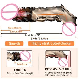 TPE gerçekçi Penis kol kullanımlık Dildos prezervatif titreşimli halka silikon Penis gecikme boşalma seks oyuncakları erkekler için - Product Image 6