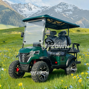 Carrito de Golf Todoterreno Vintage Verde Oscuro de 4 Plazas con Techo Rígido a Juego y Amortiguadores Rojos, Buggy para Turismo en Resorts - Product Image 5