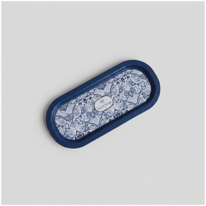 Plateau rectangulaire en métal 6 pièces ensemble 160x350mm Azulejo-Inspired Blue & White Decorative Pattern Azulejos Design - Product Image 2