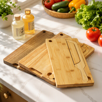 Ensemble de planches à pain, planche à découper en bois avec coupe-bagel en acier inoxydable pour baguette, pain au levain