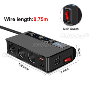 Cargador de Coche SLW002 de 180W con 4 Puertos USB, Carga Rápida QC3.0, Adaptador de Enchufe Divisor de 12V/24V - Product Image 6