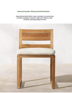 Ensemble table et chaises de jardin nordique en teck massif pour balcon et cour, mobilier d'extérieur décontracté et imperméable - Product Image 4