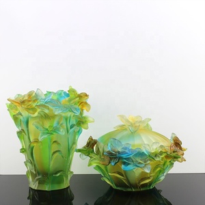 ผู้ผลิตขายส่งแจกันคริสตัลรูปกล้วยไม้ ที่ใส่ธูปหอม ของตกแต่งบ้านและสำนักงาน เครื่องกระจายกลิ่นอโรมา - Product Image 1