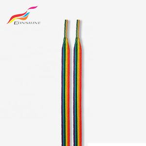 Lacets de chaussures plats imprimés multicolores avec impression colorée Lacets de chaussures fantaisie arc-en-ciel - Product Image 4