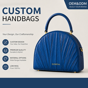 Sac à main élégant en cuir PU brillant gaufré, forme coquille bleue, avec poignée supérieure, pour femme, idéal pour les soirées, personnalisable OEM/ODM - Product Image 1