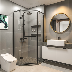 Étagère d'angle en verre à <span class=keywords><strong>bord</strong></span> biseauté porte <span class=keywords><strong>de</strong></span> salle <span class=keywords><strong>de</strong></span> <span class=keywords><strong>douche</strong></span> cloison en verre trempé pour salle <span class=keywords><strong>de</strong></span> bain cabine <span class=keywords><strong>de</strong></span> <span class=keywords><strong>douche</strong></span> poignée <span class=keywords><strong>de</strong></span> traction - Product Image 1