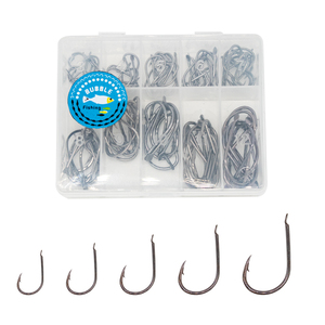 BUBBLE FISHING 200 pièces cercle crochet Offset acier à haute teneur en carbone eau douce/eau salée hameçons de pêche 3 #-12 # pour poulpe/poisson-chat en vrac - Product Image 2