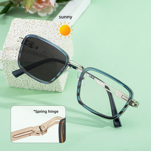 Occhiali da <span class=keywords><strong>Sole</strong></span> Partagas per Uomo, Design Personalizzato, Lenti Fotocromatiche Rettangolari con Protezione dalla Luce Blu e UV400 - Product Image 3