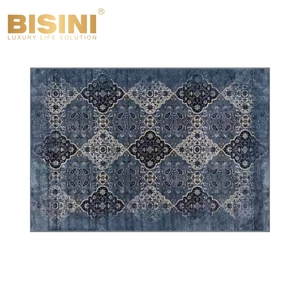 Klassieke Europese Stijl Dun-Stapel Donkerblauw Tapijt Perzisch Patroon Bloemen Lichtgewicht Tapijten Geweven Rechthoek Slaapkamer Gebruik - Product Image 5