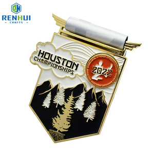 Medallas de Oro de Aleación de Zinc de Alta Calidad con Diseño de Fábrica, Medalla de Maratón con Cinta y Logotipo Personalizado - Product Image 4