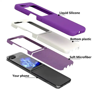 Funda de silicona líquida original para Samsung Galaxy Z Flip 6 5, funda de microfibra suave Z Flip 4, funda plegable para teléfono móvil - Product Image 2