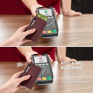 TILONSTAR TVC205 Newest Business Gifts Pop up <b>Wallet</b> Metal Aluminum Credit Card Case RFID Leather Card <b>Holder</b> - Product Image 5