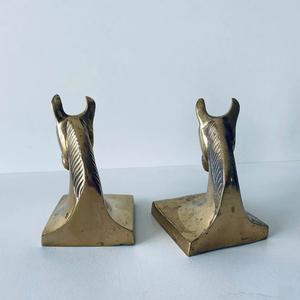 Sujetalibros de caballo de metal de aluminio fundido Metal en escultura de mesa de diseño atractivo acabado antiguo - Product Image 3