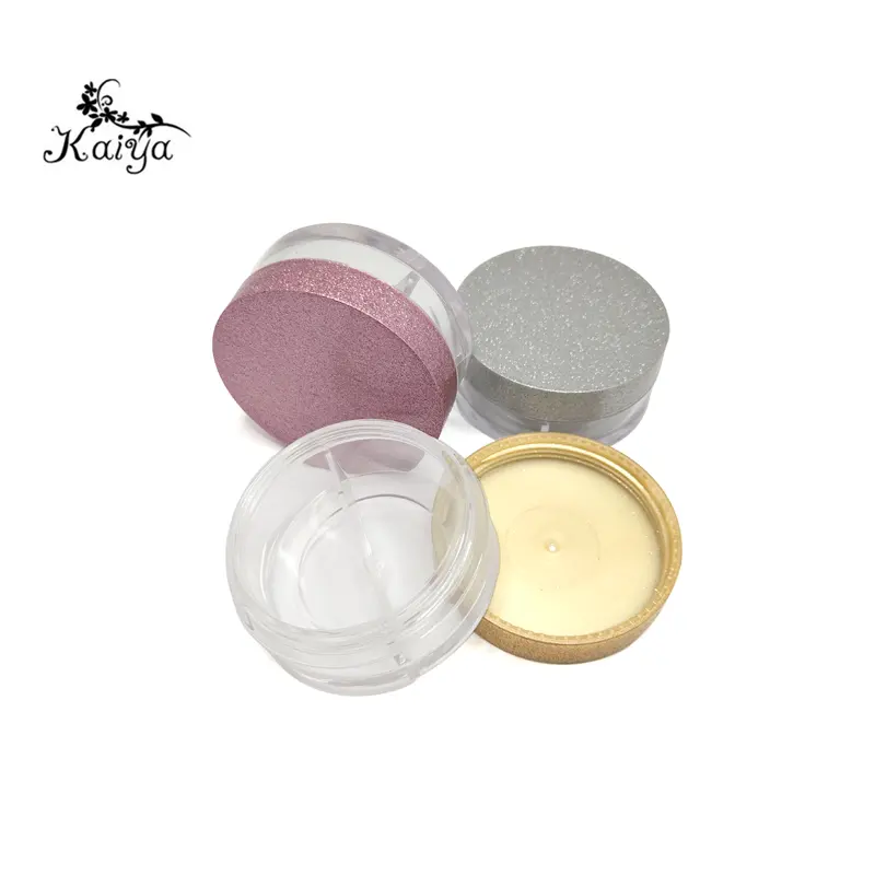 Packaging cosmetico multi-funzionale 2 bene glitter di plastica vuota rotonda ombretto viso crema per gli occhi vasi con coperchi