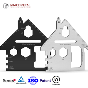 Card Multiuso a Forma di Casa con Logo Personalizzato, 15 in 1, in Acciaio Inossidabile, per Regali Aziendali, EDC, Sopravvivenza, Strumento Inciso - Product Image 1