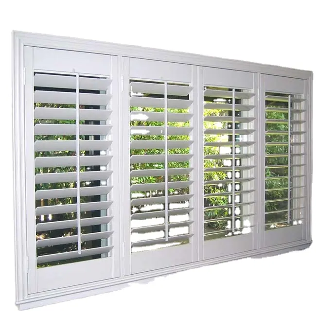 Factory Wholesale Plantation Shutters Jaslousie louver Windows Basswood Wood plantation shutters direct from china