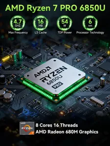 Computadora M7 Ultra AMD Ryzen 7 PRO <span class=keywords><strong>6850U</strong></span> DDR5 4800MT/s PCIe4.0 x4 WiFi 6E BT5.2 con Cuatro Pantallas OCulink, LAN Dual de 2.5G y 2*USB4 - Product Image 3