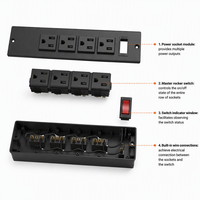 Multiprise de bureau encastrable ETL US 125V avec 4 prises CA 12A, double ports USB et interrupteur pour la maison, les bureaux et les tables de travail