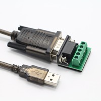 Cable Convertidor de Línea Serial USB a RS485 de 9 Pines DB9 con Protección Contra Sobretensiones, Chip FTDI, Adaptador USB a RS-485 con Bloque de Terminales