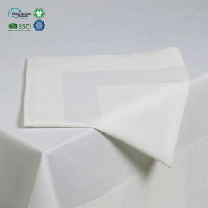 Wholeslae Reusable White 18x18 Inch 100 Percent Cotton Jacquard Napkin <b>Square</b> Border Design For Corporate Meeting Fine Dining - Product Image 1