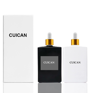 30ml 50ml 100ml phẳng vuông hình chữ nhật sang trọng nhỏ giọt tinh dầu chai thủy tinh cho dầu cơ thể với boxs - Product Image 6