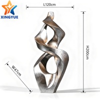 Sculpture abstraite torsadée en acier inoxydable sur mesure, directement de l'usine, pour la décoration intérieure et extérieure des hôtels, villas, jardins et places publiques.