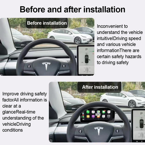 แผงหน้าปัดรถยนต์5G + 2.4G Dual Band WIFI 4 + 64G เครื่องเล่นวิดีโอสำหรับ Tesla Model 3 /y จอแสดงผล GPS นำทาง CarPlay