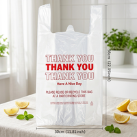 Sacs gilet entièrement personnalisables, jetables, thermoscellables, transparents, avec impression offset pour petites entreprises, supermarchés et épiceries