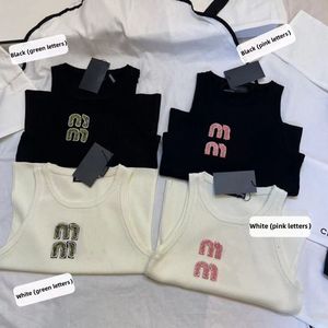 Top <span class=keywords><strong>Canotta</strong></span> <span class=keywords><strong>Donna</strong></span> a Costine Senza Maniche con Ricamo Lettere in Strass, Ideale per Vacanze Estive Casual - Articolo Caldo del Momento - Product Image 2