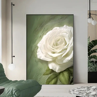 Peinture murale moderne style crème, décorative pour porche, encadrée en métal, art abstrait stéréoscopique, peinture florale pour salon, peinture au sol pour canapé