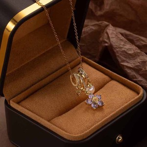 DAIHE el yapımı ince Charm kolye kakma zirkon püsküller altın kaplama paspayı kristaller ile Trendy DIY moda takı aksesuar - Product Image 5